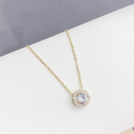 Women's Single Zircon Circle Personalized Fashion Necklace