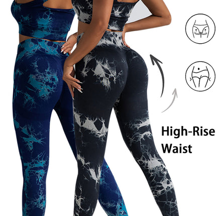 2pack Tie-dye Yoga Pants Seamless Yoga Pants