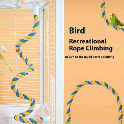 Climbing Cotton String Nibbling Relieving Stuffy Toy Bird