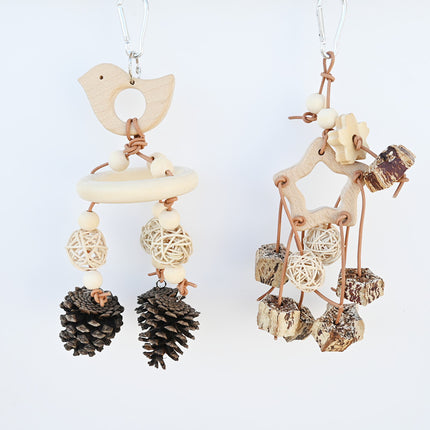 Parrot Bird Toy Wooden Nature Fruit Molar Relieving Stuffy Supplies