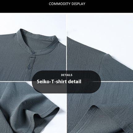 Men's National Style Cotton And Linen Casual Shorts Short Sleeve Two-piece Set