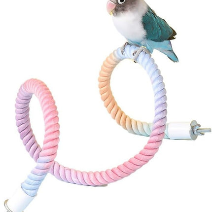 Gradient Colorful Bird Rope Perch Stand For Bird Cages Bendable Climbing Rope Cage Accessory Toy For Cockatiel Parakeet Sugar Glider