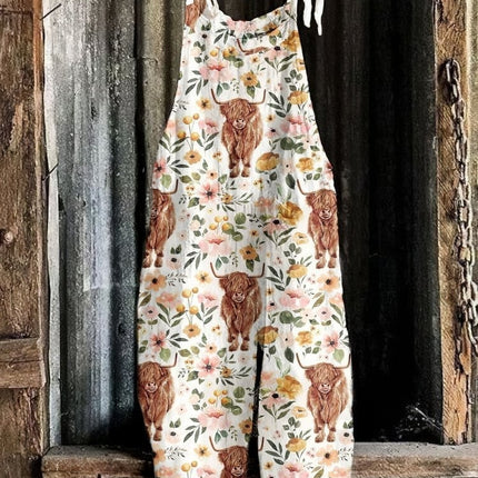 Fashion Animal Retro Printed Women's Jumpsuit