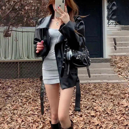 Leather Coat Women's Autumn All-matching