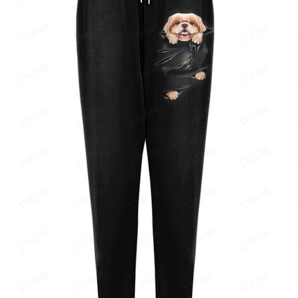 European and American Leisure Sports 3D Digital Printing Loose Couple Pants