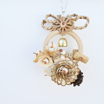 Plant Straw Gnawing Ring Natural Wood Slice Pine Cone Toy