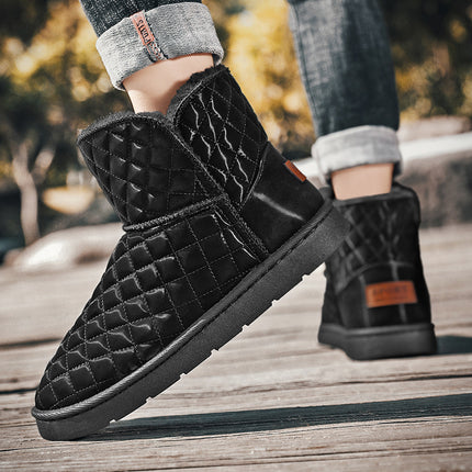 Thick Plush Snow Boots Men's Leather Non-slip Waterproof Thermal