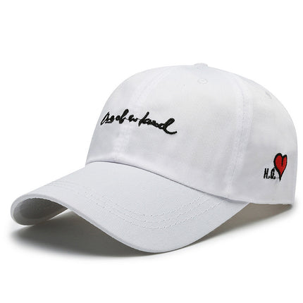 Heart Embroidered Polyester Cotton Baseball Hat