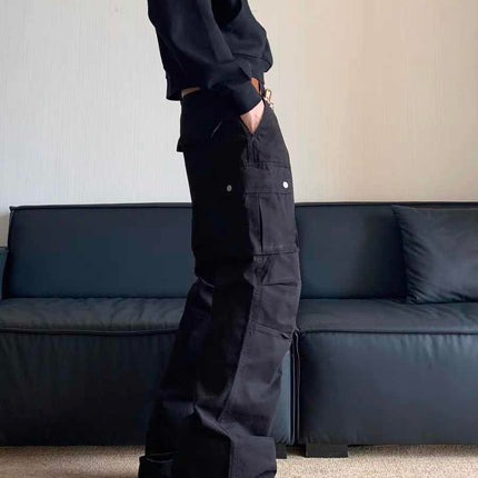Retro Multi-pocket Cargo Pants Men's Straight Casual Paratrooper Pants