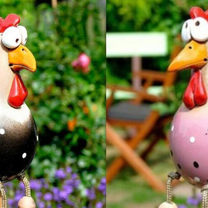 Yard Art Decor Chicken Garden Lawn Plug Hen Rooster Ornaments Hens Bird Statues Edge Seater Indoor Outdoor Decorations