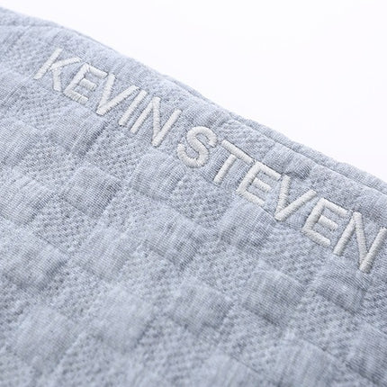 Checkerboard Clip Velvet Hidden Check Embroidered Knitted Trousers Man