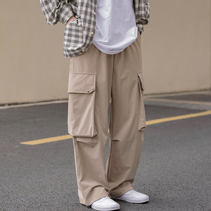 Vintage Men's And Women's Drawstring Leggings With Large Pockets