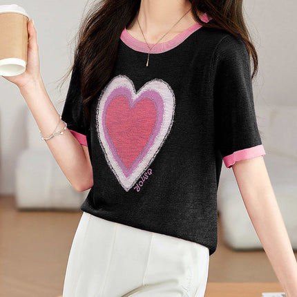 Fashion Love T-shirt Under Shirt Lightweight Breathable Short Top