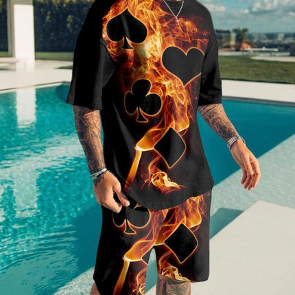 Digital Printing Men's T-shirt Sports Suit