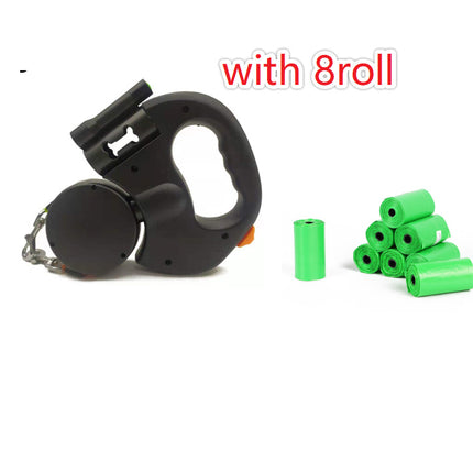 Retractable Dog Leash For Small Dogs Reflective Dual Pet Leash Lead 360 Swivel No Double Dog Walking Leash With Lights Pet Products