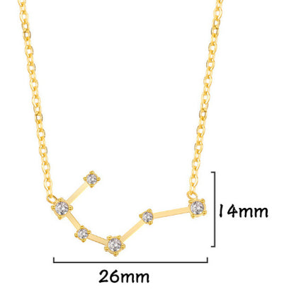 A Stainless Steel Necklace With Diamond-encrusted Pendant For The Twelve Zodiac Signs