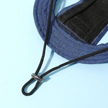 Pet Hat With Ear Holes For Medium Small Dogs Adjustable Summer Pets Dog Outdoor Sun Cap Cat Puppy Denim Color Canvas Visor Caps