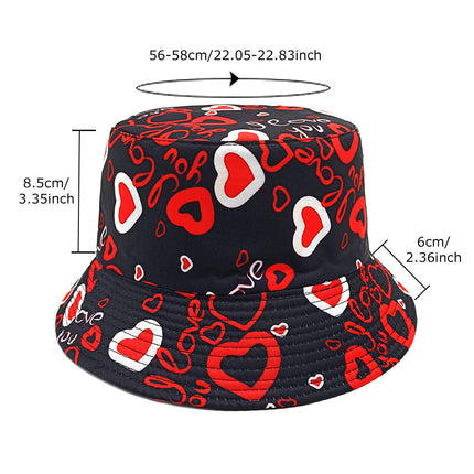Heart Love Heart Pattern Bucket Hat