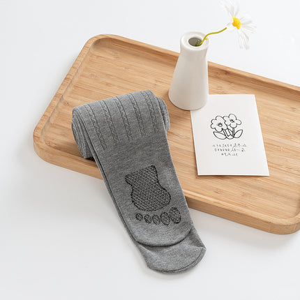 Girls' Thin Velvet Wave Pattern Dragon Claw Wool Tights