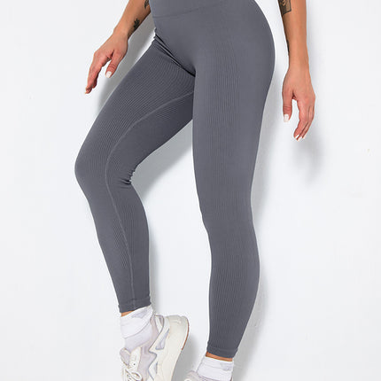 Butt Lifting Yoga Leggings Workout High Waist Tummy Control Ruched Booty Pants, Ribbed Seamless Leggings For Women High Waist Workout Gym Athletic Yoga Pants