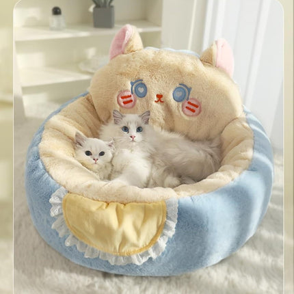 Cute Cat Bed For Indoor Cute Cat Dog Bed Tent With Removable Washable Cushioned Cat Cave Dog Bed Calming Fluffy Plush Dog Bed Puppy Bed Hug Sleep Cuddle Pet Bed