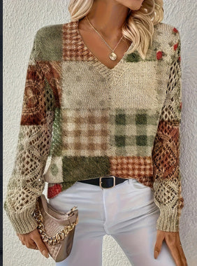 Printed Casual Cape Coat Cardigan Sweater