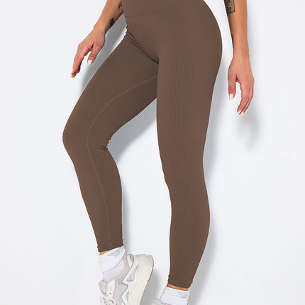 Butt Lifting Yoga Leggings Workout High Waist Tummy Control Ruched Booty Pants, Ribbed Seamless Leggings For Women High Waist Workout Gym Athletic Yoga Pants