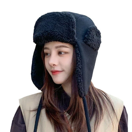 Outdoor Cycling Cold Protection Windproof Earflaps Unisex Fleece-lined Ushanka