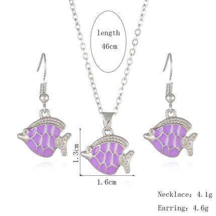 European And American Marine Life Necklace Earrings