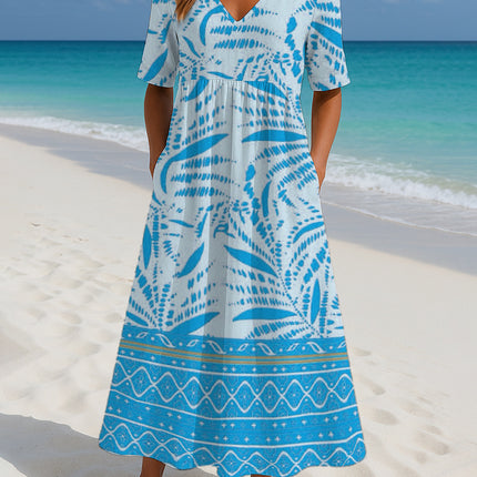 Women's Loose Fashion Printed Short Sleeve Dress