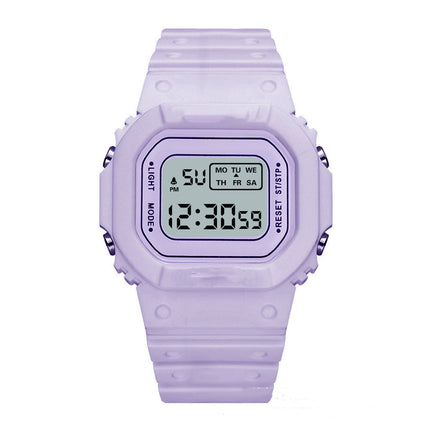 Matcha Green Student Youth Outdoor Sports Waterproof Multifunctional LED Electronic Watch