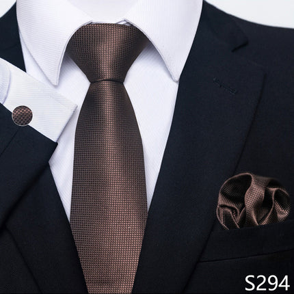 Men's Creative All-match Business Formal Wear Tie Scarf Cuff Buckle Set