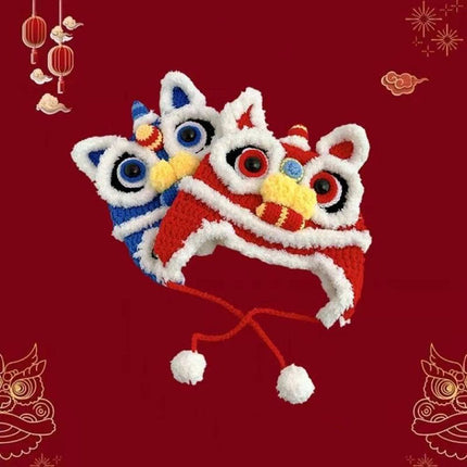 Hand-woven Parent-child Star Lion Autumn And Winter Warm Wool Hat Material Pack