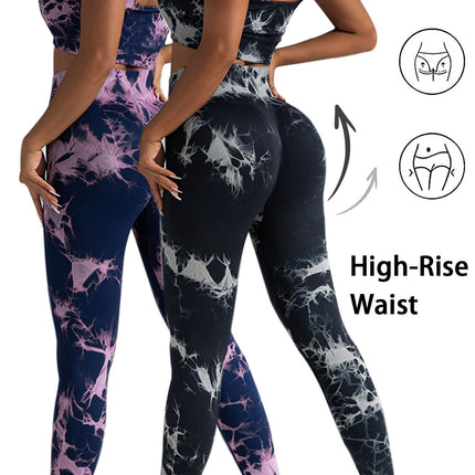 2pack Tie-dye Yoga Pants Seamless Yoga Pants