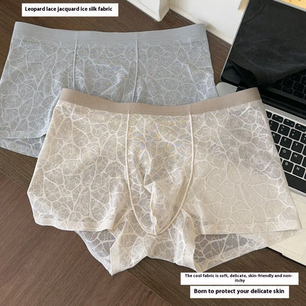 Fiberglass Antibacterial Camellia Couple Nude Feel Shorts