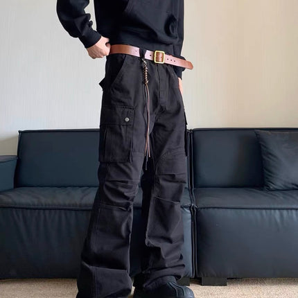 Retro Multi-pocket Cargo Pants Men's Straight Casual Paratrooper Pants