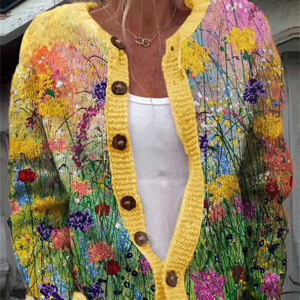 3D Digital Printing Cardigan Knitted Coat