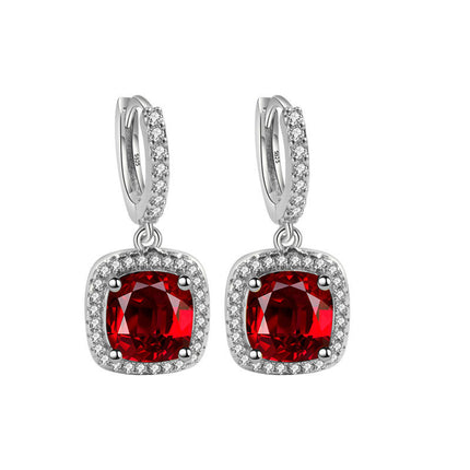 S925 Sterling Silver Inlaid Zircon Earrings