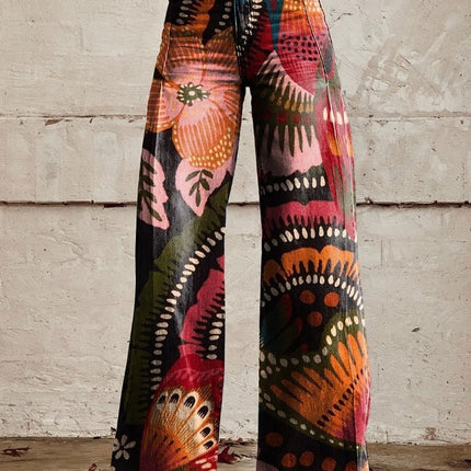 Horn Simulation Denim Trousers Loose Pants For Women