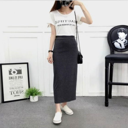 Straight One Step Sheath Elastic Plus Size Skirt