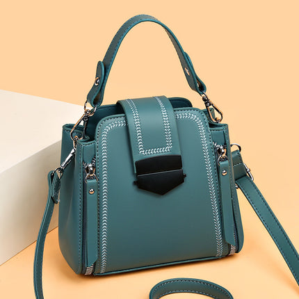 Elegant Lady Soft Leather Textured Small Handbag