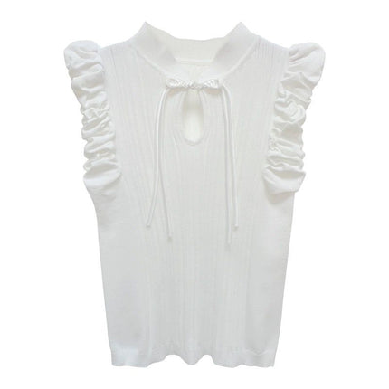New Chinese Style Retro Buckle Puffed Sleeves Elegant Top