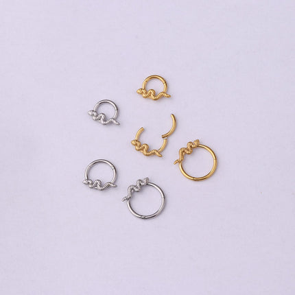 Snake-shaped Closed Ring Interface Ring Ear Bone Nose Ring