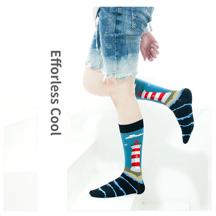 Hip Hop Autumn And Winter Mid-calf Length Men's Socks