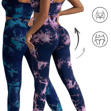 2pack Tie-dye Yoga Pants Seamless Yoga Pants