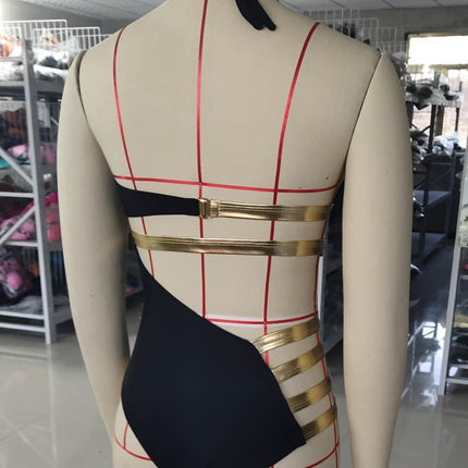 Bronzing Bright Cloth Split Swimsuit