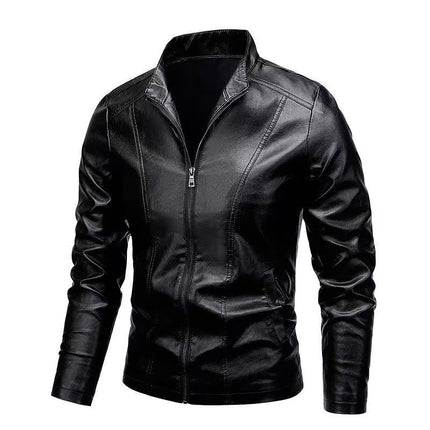 Men's Slim Fit Trendy Handsome Leather Jacket Coat