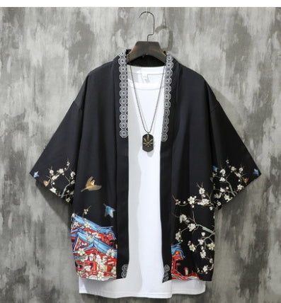 Summer Three-quarter Sleeve Shirt Men's Loose Chinese Style Men's Clothing