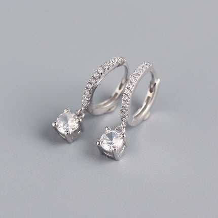 Female S925 Sterling Silver INS Style Rhinestone Earrings