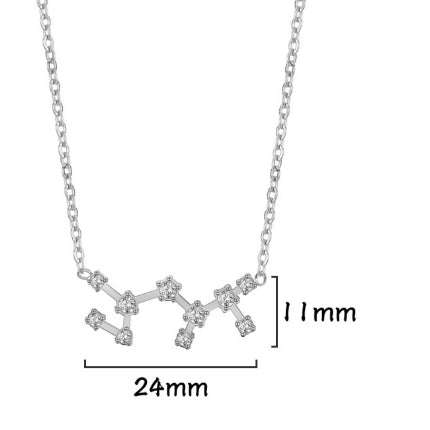 A Stainless Steel Necklace With Diamond-encrusted Pendant For The Twelve Zodiac Signs